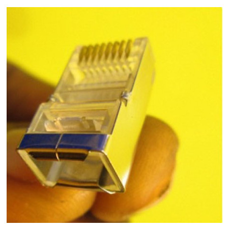 CONNECTEUR RESEAU REF.(RJ45) MALE BLINDEE INOX PLASTIQUE TRANSPARENT