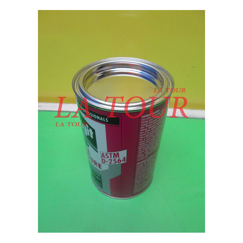 COLLE PVC TANGIT BOITE 1KG FERMETURE PLATE (ASTM D2564) TRANSPARENT