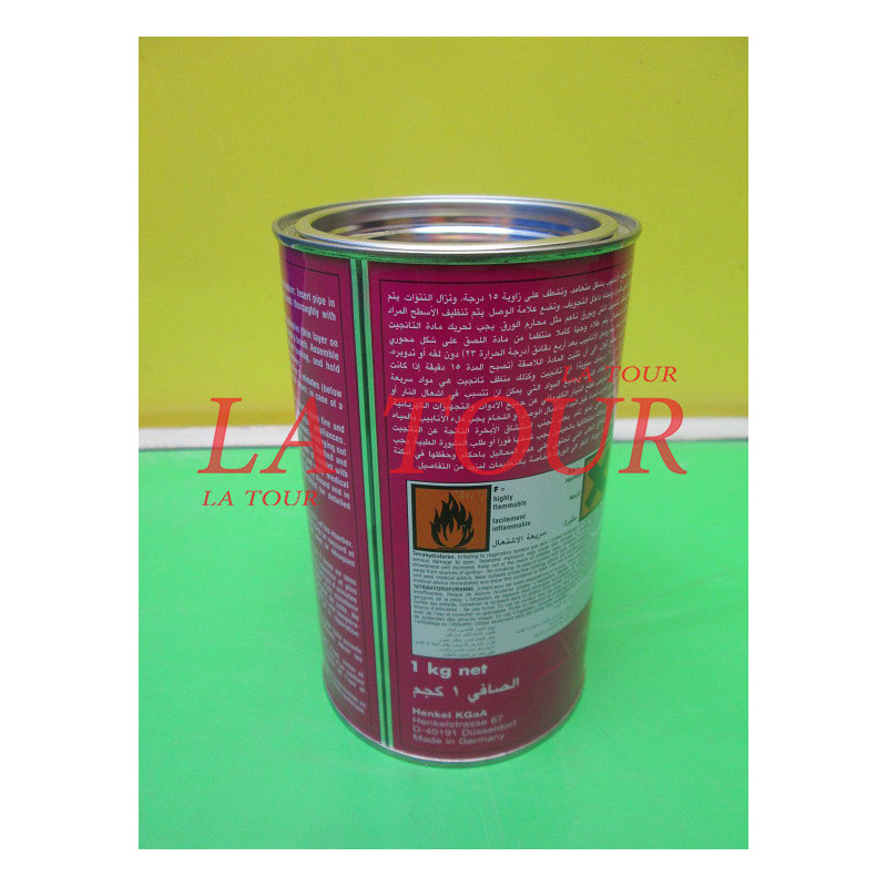 COLLE PVC TANGIT BOITE 1KG FERMETURE PLATE (ASTM D2564) TRANSPARENT