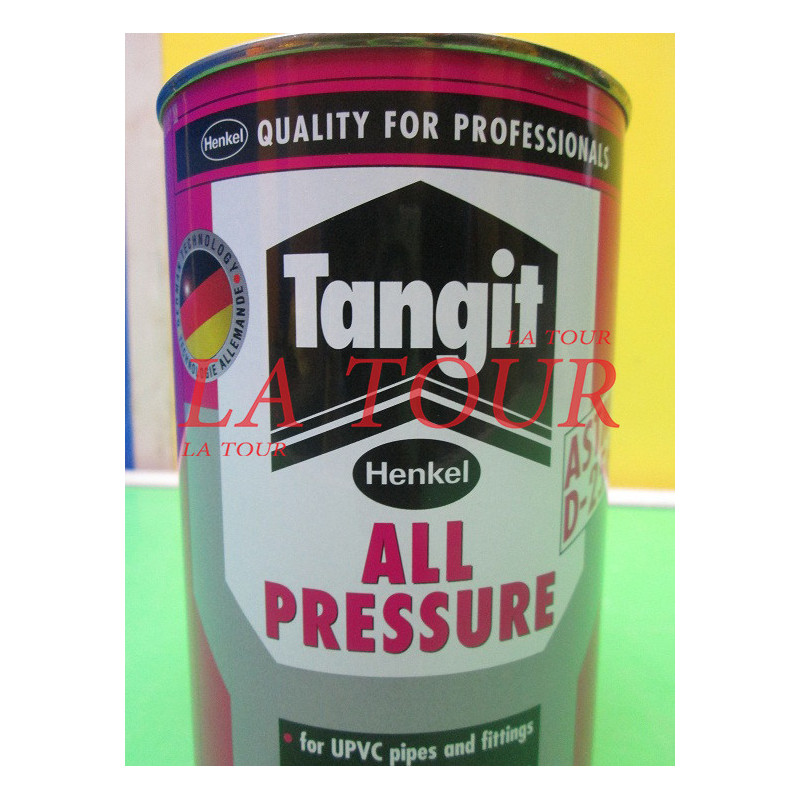 COLLE PVC TANGIT BOITE 1KG FERMETURE PLATE (ASTM D2564) TRANSPARENT