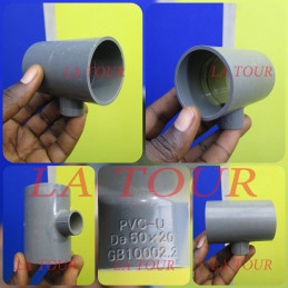 TE REDUCTEUR PVC Ø 50/20 GRIS