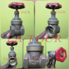 VANNE D'ARRET Ø 40 33/42 (1¼)'' A VOLANT ROUGE LAITON