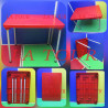 TABLE PLASTIQUE RECTANGULAIRE PIEDS ALU AKI ROUGE