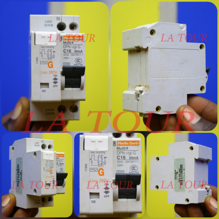 DISJONCTEUR DIFFERENTIEL DPN VIGI 16A 30MA MERLIN GERIN GRIS