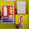 PANNEAU D'IDENTIFICATION EXTINCTEUR EAU+ADDITIF CLASSES AB RG BL BLEU