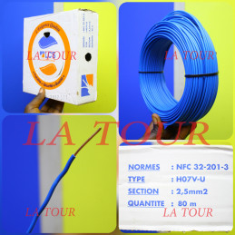 Fil TH 6mm2-Bleu-Plasticable TH-Rouleau - Quink Africa