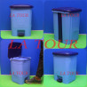 POUBELLE EN PLASTIQUE 020L BUREAU A PEDALE BLEU