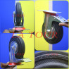 ROULETTE MEUBLES PIVOTANTES 125MM AVEC FREIN CAOUTCHOUC NOIR ROUGE