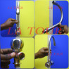 ROBINET EVIER MURAL BEC COURBE ORIENTABLE 1/4 TOUR TONOBO INOX