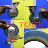 ROULETTE MEUBLES PIVOTANTES 100MM AVEC FREIN CAOUTCHOUC BLEU