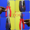 PINCE UNIVERSELLE MANCHE EN PLASTIQUE 150MM (6)'' PREMIUM ROUGE