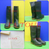 BOTTES CAOUTCHOUC N°47 VERTE SEMELLE BEIGE
