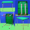 TABLE PLASTIQUE RECTANGULAIRE (90x62)CM PIEDS ALU AKI VERT FONCE