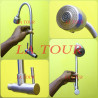 ROBINET ÉVIER MURAL BEC FLEXIBLE ORIENTABLE 1/4 TOUR (SUS304) INOX