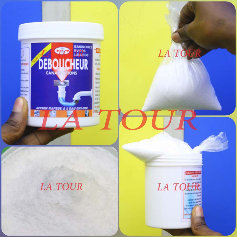 DÉBOUCHEUR POUDRE LAVABO A LA SOUDE 0,35KG SUPER QUALITÉ BLANC