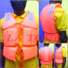 GILET DE SAUVETAGE FLUORESCENT + SIFFLET D'ALERTE ORANGE