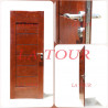 PORTE FRISEE D'ENTREE (2100x705)CM EN BOIS MASSIF MARRON FONCE