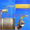 VANNE D'ARRET Ø 50 (1½)'' A BOISSEAU JAUNE ITALY LAITON CHROME