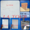 FAIENCE INDIEN (25x37,5) REF(1418-L) FOND BLANC MARBRE GRIS