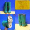 BOTTES CAOUTCHOUC N°42 VERTE SEMELLE JAUNE