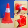 CONE DE SIGNALISATION EN PVC 45CM ORANGE/BLANC