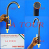 ROBINET EVIER VERTICAL BEC EN J ORIENTABLE CHERISH HOMES NOIR/OR