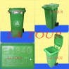 POUBELLE EN PLASTIQUE 120L A ROULETTES VERT