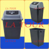POUBELLE EN PLASTIQUE 020L SANS ROULETTE GRIS/NOIR