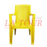 CHAISE PLASTIQUE AU DOSSIER LOSANGE SHUBH JAUNE