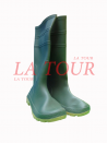 BOTTES CAOUTCHOUC N°43 VERTE SEMELLE BEIGE
