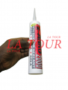 SILICONE MASTIC EN TUBE 310ML AVEC ACIDE ABRO 2000 BLANC