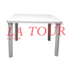 TABLE PLASTIQUE RECTANGULAIRE PIEDS DROITS AKI BLANC