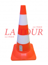 CONE DE SIGNALISATION EN PVC 50CM REF.(520304) ORANGE/BLANC