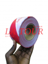 RUBAN PLASTIQUE DE CHANTIER 07CM (500ML) CAUTION TAPE ROUGE BLANC