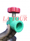 VANNE D'ARRET PPR Ø 32 (1)'' A VOLANT PLASTIQUE ROUGE/VERT
