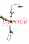 ONDOFLEX (MITIGEUR BAIN/DOUCHE+GROSSE POMME+PETITE POMME+FLEXIBLE) (JD-PJ006) MAAT CHROME/GRIS
